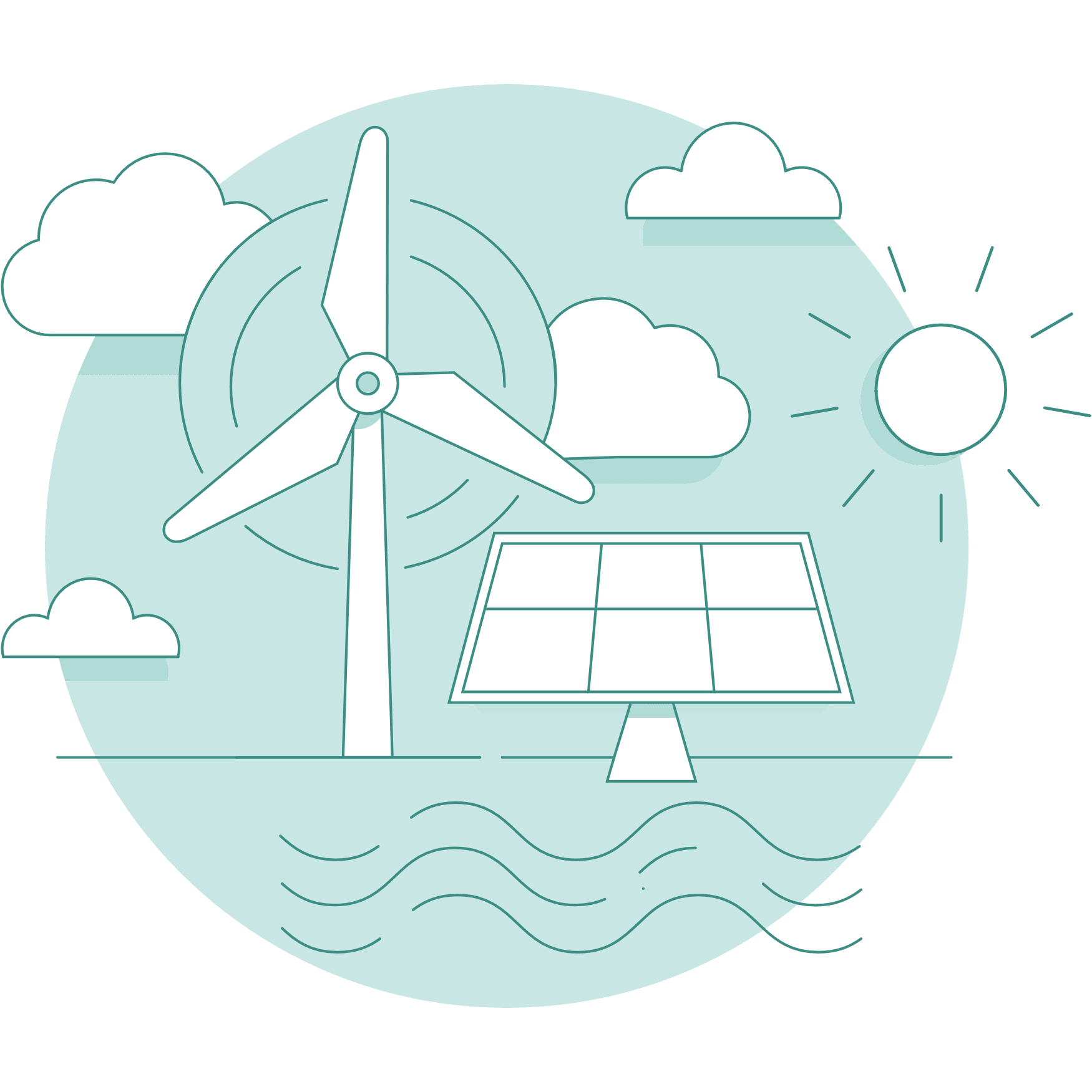 Windmill and solar panel